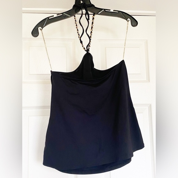 NWT MICHAEL Michael Kors Black Tank Top Two Piece Swimsuit in Size Small - Picture 5 of 9